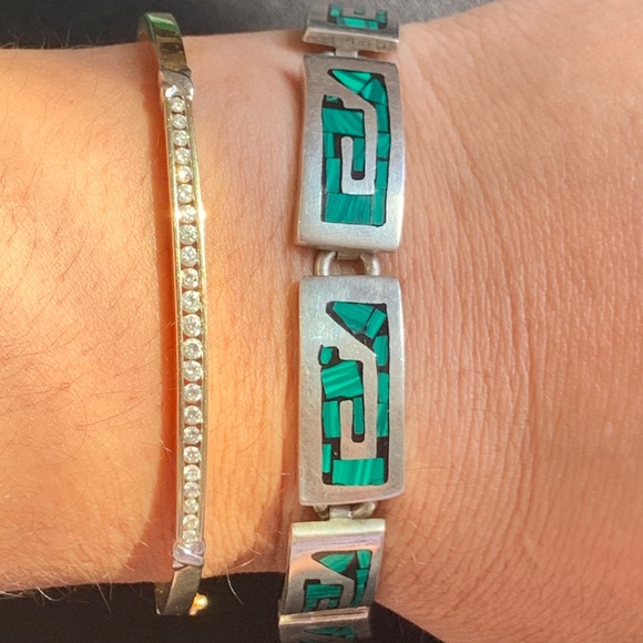 Jewelry - Genuine malachite and silver bracelet